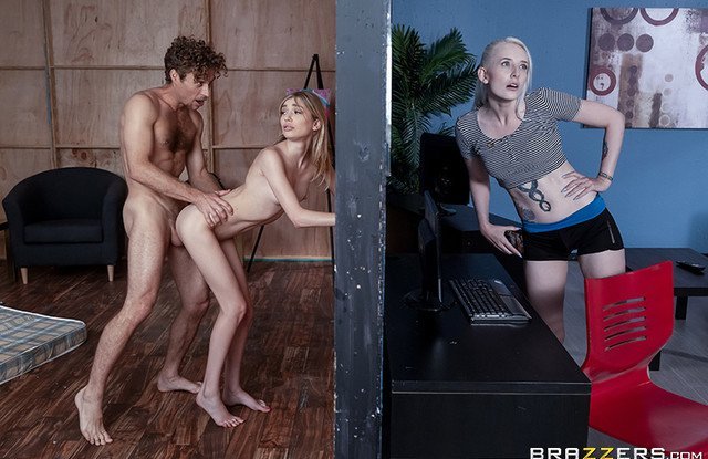 Молодая блондинка трахнулась со своим соседом по комнате